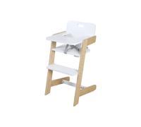 Roba Chaise haute Nature Up – Bambou évolutive, harnais 3 points, jusqu'à 70 kg – Naturel/Blanc