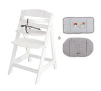 Roba Chaise Haute Évolutive Blanche "Sit Up Iii" + Réducteur De Siège Gris "Adam Et Eule Blanc