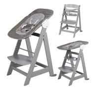 Roba Chaise Haute Évolutive Born Up 2 En 1 + Transat Inclinable À Motif Lapin Miffy® - Dès La Naissance - Bois Taupe Gris