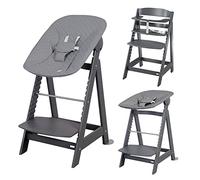Chaise haute roba Born Up - Set 2 en 1 avec nacelle pour nouveau-né « roba Style anthracite » - Chaise haute évolutive avec fonction inclinable
