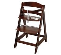 roba Chaise Haute Évolutive en Bois Teinté Brun Sit Up III - Hauteur Réglable - de 6 Mois jusqu'à 70 kg - Chaise Bébé Résistante avec Barre de Sécurité