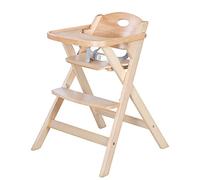 roba Chaise haute pliante, chaise haute pliable peu encombrante, chaise haute pour bébé & enfant en bois naturel