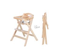 Roba Chaise haute FOLD UP SMART pliante, peu encombrante, plateau détachable, bois naturel