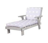 roba Chaise longue de jardin pour enfants - Chaise longue avec porte-boisson - Convient à partir de 18 mois - Rembourrage inclus dans le design Little Stars - Résistant aux intempéries - Gris