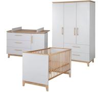 ROBA Chambre Bébé Complète Caro - Lit 70x140 + Commode à Langer + Armoire 3 Portes