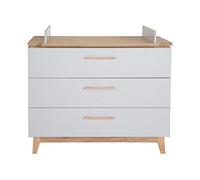 Commode À Langer Évolutive 3 Tiroirs Caro Gris Clair / Chêne Doré TU