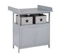 ROBA Commode à Langer Hamburg à 2 Portes + 2 Boîtes de Rangement - Gris