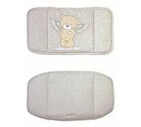 roba Coussin de Chaise Haute Heartbreaker en 2 Pièces - Réducteur de Siège Doux - Imprimé Ours Ange - Gris