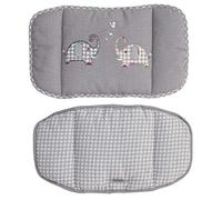 roba Coussin de Chaise Haute Jumbotwins en 2 Pièces - Facile à Nettoyer et Lavable - Réducteur de Siège Confortable - dès 6 Mois - Éléphant Brodé - Carreaux Gris