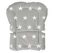 roba Coussin de Chaise Haute Little Stars - Imperméable et sans Phtalates - Réducteur de Siège Confortable - dès 6 Mois - Imprimé Étoiles Blanches - Gris