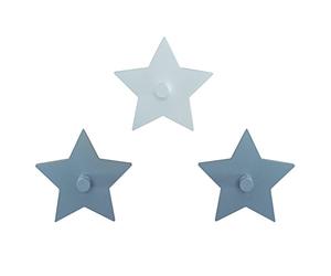 roba Crochets Muraux "Little Stars" pour Chambre Enfant - Forme Étoile - Patère Bébé - 3 pièces