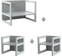 roba Ensemble de sièges de style campagnard pour enfants, 2 tabourets & un banc pour enfants transformable en table