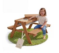 roba Ensemble de sièges pour enfants Outdoor+ avec bacs de jeu, ensemble de sièges en bois massif résistant aux intempéries & table de puériculture