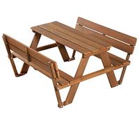 Roba Table et bancs Picnic for 4 Outdoor+ – Bois massif, 4 places, 89×107 cm, Teck