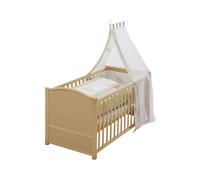 Roba Lit bébé évolutif complet Liebhabear 70 x 140 cm réglable et convertible blanc, textile inclus