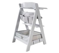 roba Ensemble Organisateur pour Chaises Hautes avec Motif Étoiles - Compatible avec toutes les Chaises Sit Up & Born Up - Boîte et Sac à Suspendre - Fixation Velcro - Gris