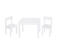 ROBA Ensemble Table + 2 Chaises Enfants - Little Stars - Motif Étoiles - Table de Jeu et d'Apprentissage - Blanc