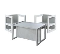 roba Ensemble de sièges de style campagnard pour enfants, 2 tabourets & un banc pour enfants transformable en table