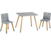 roba Ensemble Table et 2 Chaises Enfants - Pieds en Bois Massif - Pour Filles et Garçons de 2 Ans et plus - Supporte 50 kg - Style Scandinave - Naturel / Gris
