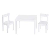 roba Ensemble Table et 2 Chaises Little Stars pour Filles et Garçons de 2 Ans et plus - Supporte 50 kg - Motif Étoiles - Montage Facile - Blanc / Gris