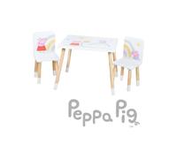 ROBA Ensemble Table et 2 Chaises Peppa Pig - Blanc/Rose/Naturel