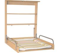 roba Table à Langer Murale Pliante en Bois Naturel avec Matelas de Change Dschungelbaby Multicolore - 2 Étagères Pratiques - peu Encombrante - Supporte Jusqu'à 15 kg