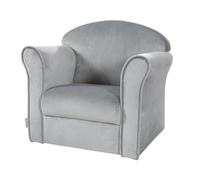 roba Fauteuil Club en Velours pour Enfant "Lil Sofa" - Chaise avec Accoudoirs Confortable - Gris