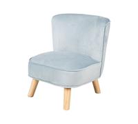 Roba Fauteuil enfant Lil Sofa – velours, pieds en bois, assise confortable – Bleu clair 48 x 44 cm