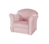Roba Fauteuil club en velours Lil Sofa, accoudoirs arrondis, rose pastel TU