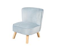 Roba Fauteuil enfant Lil Sofa – velours, pieds en bois, assise confortable – Bleu clair 48 x 44 cm