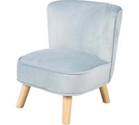 Roba Fauteuil enfant Lil Sofa – velours, pieds en bois, assise confortable – Bleu clair 48 x 44 cm