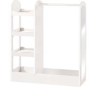 roba Garde-robe, avec portemanteau, étagère, tringle à vêtements & grand miroir, en bois laqué blanc