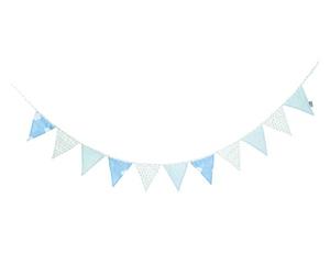 roba Guirlande de Fanions en Tissu "Kleine Wolke blau" - 12 Drapeaux Triangles - Longueur 2m - Décoration Chambre Bébé et Enfant - Bleu