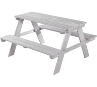 roba Kinder Outdoor+ Ensemble de sièges 'Picknick for 4', ensemble de sièges en bois massif résistant aux intempéries, gris