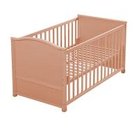 roba Lit Bébé Évolutif - 70 x 140 cm - Convertible en Lit pour Enfant - Hauteur Ajustable sur 3 Niveaux - Bois Naturel