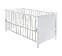 roba Lit Bébé Évolutif 70x140 - Réglable en Hauteur - 3 Barreaux Amovibles - 0 à 7 Ans - Blanc