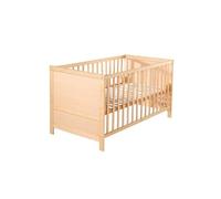 roba Lit d'enfant combiné 70 x 140 - lit à barreaux réglable en hauteur sur 3 positions - 3 barreaux amovibles - lit bébé transformable en lit junior - bois naturel