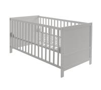 Roba Lit Bébé Évolutif 70x140 - Réglable En Hauteur - 3 Barreaux Amovibles - Coins De Transformation Inclus - Bois Gris Gris
