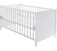 Roba Lit bébé évolutif convertible 70x140 – réglable en hauteur, 3 barreaux amovibles – blanc