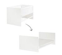 Roba Lit Bébé Évolutif Anton 70x140 Cm - Réglable Sur 3 Hauteurs - Coins De Transformation Inclus - Bois Blanc Blanc