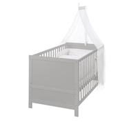 Roba Lit bébé évolutif Sternenzauber, Matelas & textiles inclus, réglable, 70x140, Gris/Taupe/Blanc