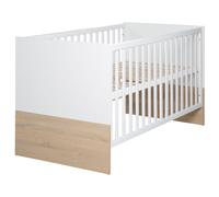 Roba Lit bébé évolutif Gabriella 70x140 cm Hauteur réglable 0 à 7 ans Blanc/décor bois