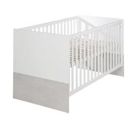 Roba Lit Bébé Évolutif Julia 70 X 140 Cm - Barreaux Amovibles - Réglable En Hauteur - Convertible - Bois Bicolore Blanc