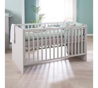 ROBA Lit Bébé Évolutif Lea en Bois - Convertible en Lit Junior - Hauteur Réglable - Gris Clair