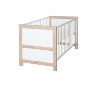 Roba Lit bébé évolutif Malo 70x140 cm convertible enfant 0–7 ans hauteur réglable Blanc/Chêne clair