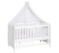 ROBA Lit Cododo Complet 60 x 120 cm en Bois + Équipement Complet - Sommier Réglable en Hauteur 6 fois - Blanc