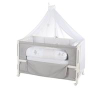 ROBA Lit Cododo Complet ""Fox et Bunny"" 60x120 cm avec 4 roues à freins - Blanc