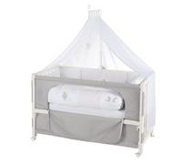 Roba Lit Cododo Complet "Fox Et Bunny" 60x120 Cm Avec 4 Roues À Freins - Blanc Blanc
