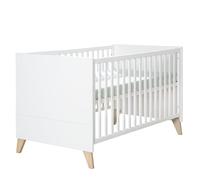 roba Lit combiné évolutif Leon 70 x 140 cm - Lit bébé avec 3 barreaux amovibles et sommier réglable en hauteur sur 3 positions - Lit à barreaux de la naissance jusqu’à 7 ans - Transformable - Blanc