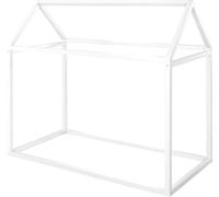 roba Lit de maison Montessori durable 70 x 140 cm - Lit d'enfant en bois massif - Blanc